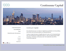 Tablet Screenshot of continuum-capital.de